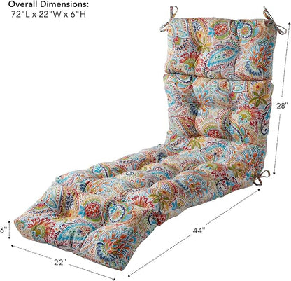 Greendale Home Fashions 72 x 22-inch Outdoor Chaise Lounge Cushion, Jubilee