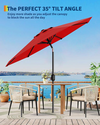 GarveeLife 9 ft Patio Umbrella, Outdoor Table Market Umbrella