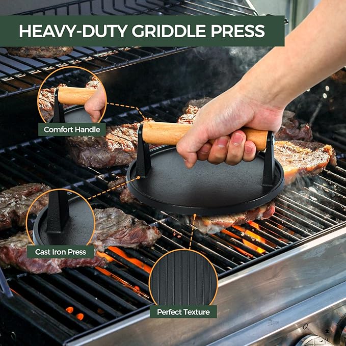 31PCS Griddle Accessories Kit, Flat Top Grill Accessories Set for Blackstone and Camp Chef, Barbecue Accessories Set with Basting Cover, Enlarged Spatulas, Griddle Press