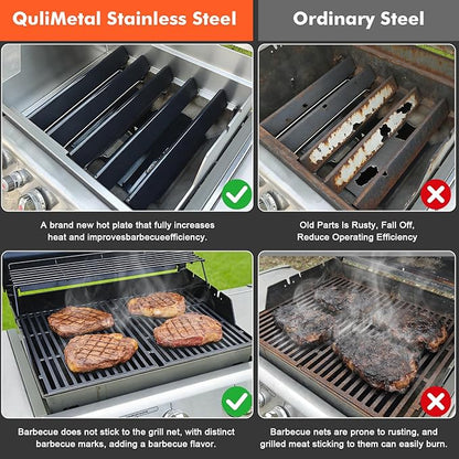 Grill Parts for Weber Genesis 300 (2011-2016 Front Control) – Cast Iron Genesis Grill Grates, 304 Stainless Burner Tubes, 17.5" Flavorizer Bars + Igniter Kit, Fits Genesis E310 E320 E330 S310 S330