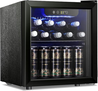 Antarctic Star 12 Bottle 48 Can Beverage Refrigerator Cooler - Mini Fridge Glass Door for Beer Soda Drinks or Wine,Freestanding Beverage Fridge for Home and Bar with Adjustable Shelving, 1.3 Cu. Ft.