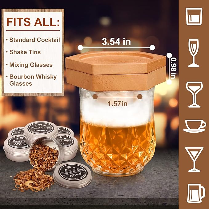 Bourbon Whiskey Gifts for Men Dad - Cocktail Smoker Kit with Torch, Birthday Anniversary Unique Gifts for Father Boyfriend Husband Grandpa, Smoked Bourbon Kit, Mens Gifts Ideas