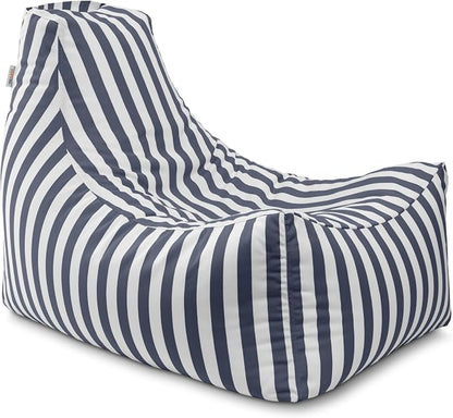 Jaxx Juniper Outdoor Bean Bag Patio Chair & Poolside Lounge, Navy Striped