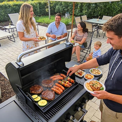 23"x16" Portable Steel Griddle for Gas Grill & Stove Top, Heavy Duty Grill Griddle for Weber, Nexgrill, Charbroil Grills, Easy to Clean, Ideal for Multi-Burner Cooking in Kitchen or Backyard