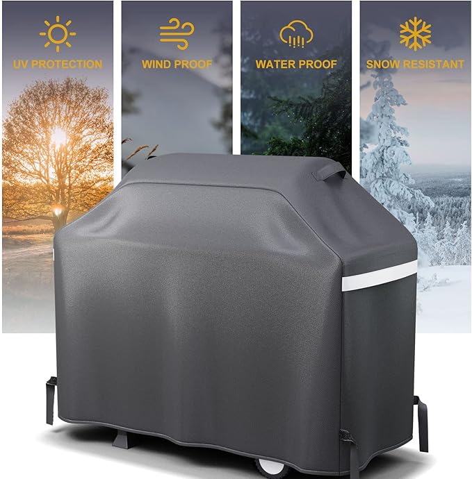 Hisencn BBQ Grill Cover 55 Inch Heavy Duty Waterproof Barbecue Gas Grill Cover for 3 to 4 Burner Cover for Weber, Charbroil, Nexgrill, Char Broil, Dyna-Glo and More Grill
