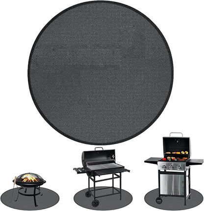 36" Round Fire Pit Mat, Under Grill Mat & Fireproof Mat Fire Pit Pad, Heat-Resistant Fireproof Mat for Outdoor Smoking and Camping, Protect The Deck, Patio, Lawn from Exploding Embers