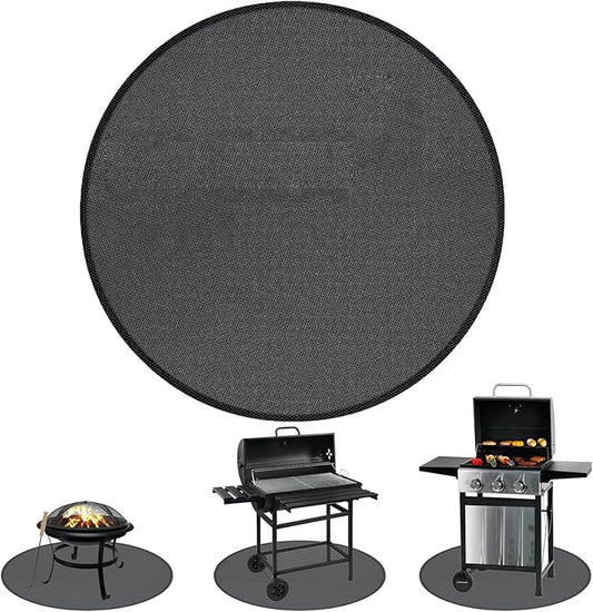 36" Round Fire Pit Mat, Under Grill Mat & Fireproof Mat Fire Pit Pad, Heat-Resistant Fireproof Mat for Outdoor Smoking and Camping, Protect The Deck, Patio, Lawn from Exploding Embers