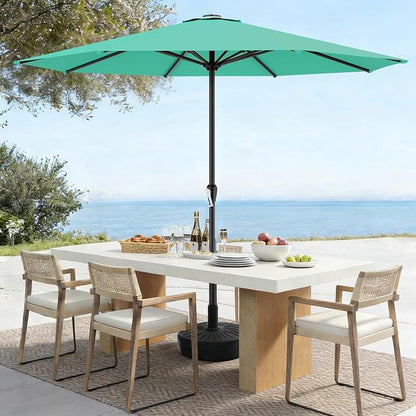 AreShark 12 FT Patio Umbrella for Outdoor, Outdoor Table Umbrella with Crank, Outdoor Patio Umbrellas with 8 Sturdy Ribs, Patio Umbrellas for Market, Garden, Pool (Aqua Sky)