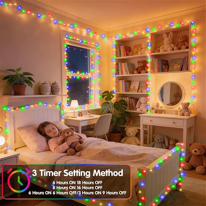 Hezbjiti Christmas String Lights Outdoor, 1000 LED 394ft 8 Lighting Modes Christmas Fairy Lights with Remote and Timer for Home, Birthday, Wedding, Party, Tree Decorations (1000 LED, Multicolor)