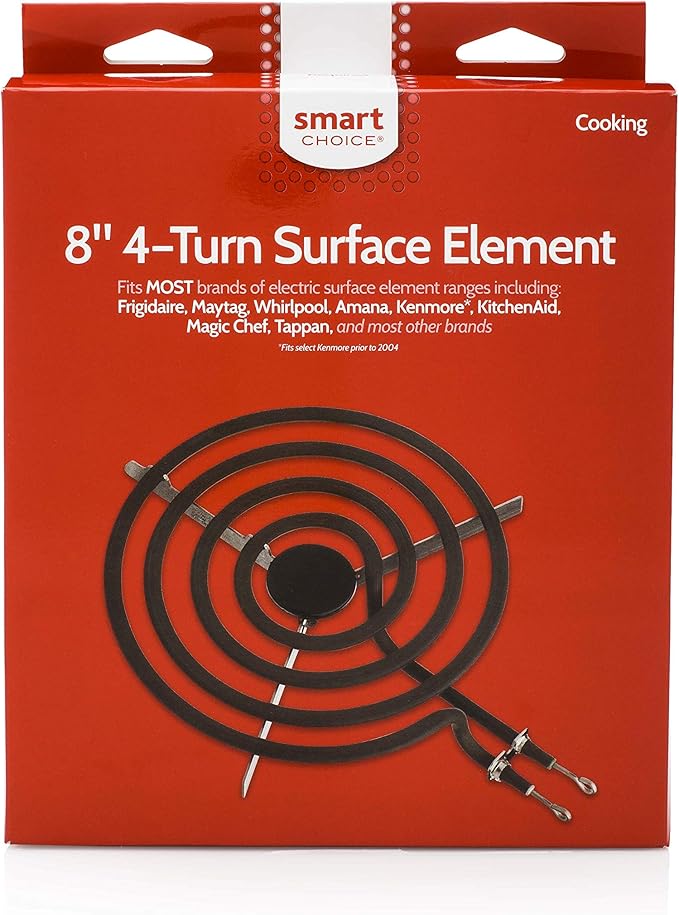 Smart Choice 8-Inch 4-Turn Electric Stove Burner Replacement Surface Element for Electric Coil Oven Ranges, Fits Most