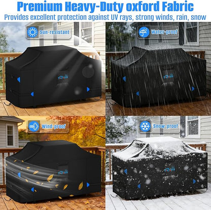 78 Inch Extra Large Grill Cover, 420D Large Island Grill Cover for Outdoor Grill Outdoor, Waterproof & Dustproof Grill BBQ Covers