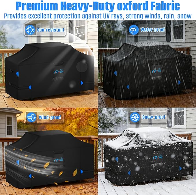 110 Inch Island Grill Cover, Heavy Duty 420D Waterproof & Dustproof Outdoor Grill BBQ Covers, Anti-UV,Rip-Proof Extra Large Grill Cover