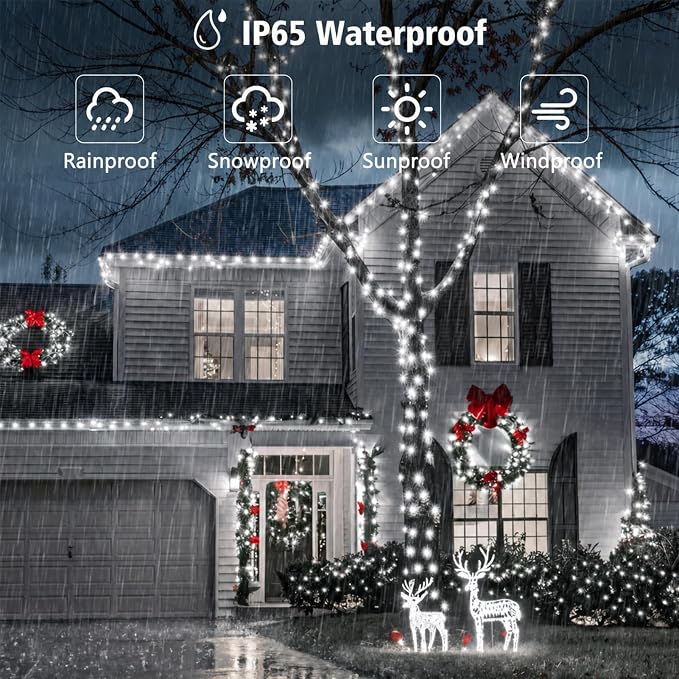 4 Pack Green Wire Fairy Lights Battery Operated Twinkle Lights | 16.4 Ft 50 LED Battery Christmas Lights Waterproof with Auto Timer 8 Modes for Xmas Wreath Tree Decor, Cool White