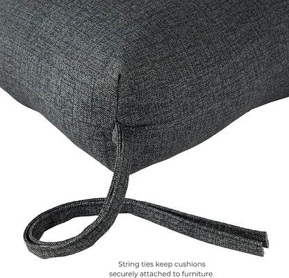 Modern Outdoor Chaise Lounge Cushion with Ties – Durable Polyester Fabric, Channel-Filled Polyfiber Insert, Removable Zippered Cover, Carbon