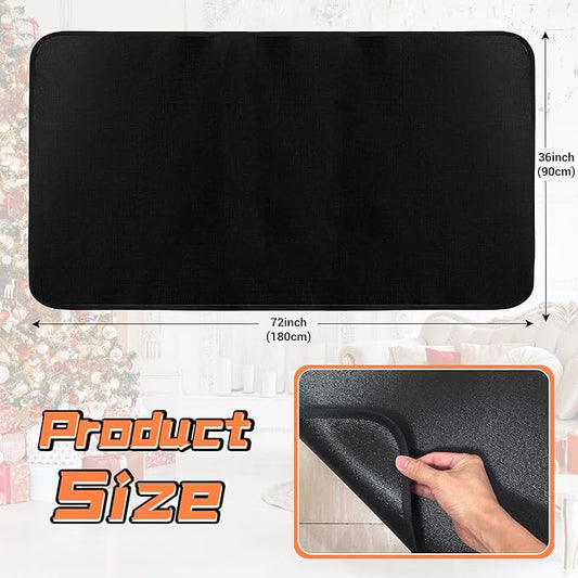 Protalwell Hearth Rugs Fireproof, Fireplace Rug, Fireplace Mat, Fireplace Rugs Fire Resistant, 72" x36”, Heated Floor Mat for Outdoor BBQ Grills, Fire Pits, Smokers, Woodstoves