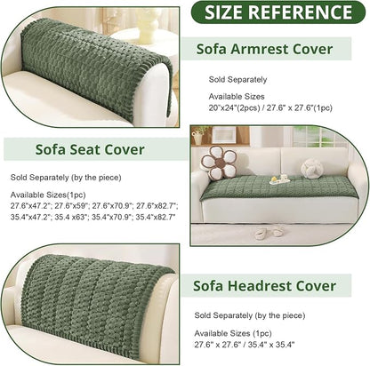 OstepDecor Couch Cover for Dogs, Washable Non Slip Sofa Cover for Pets | Soft Couch Covers for Sofa, Loveseat and Sectional, Furniture Protector Against Pet Hair & Dirt (27.6" x 86.6", Green)