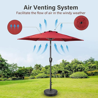 Simple Deluxe 9' Patio Umbrella Outdoor Table Market Yard Umbrella with Push Button Tilt/Crank