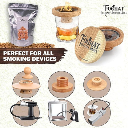 Foghat Cocktail Smoker Wood Chips - 100oz Cherry Tempest Shavings for Smoker, Whiskey & Drink Infuser Kit - All Natural, Culinary Wood Smoking Chips for Cocktail Smoke Gun & Drink Smokers - Bulk Pack