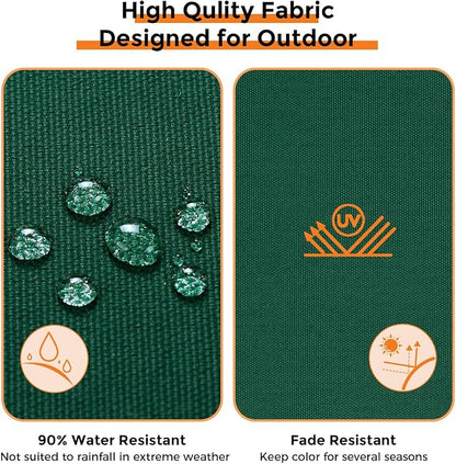 Magpie Fabrics Indoor Outdoor Cushion Cover Replacement 2 Pack, NO Insert! Water Repellent Slipcover with Ties Decor for Patio Garden Chair Sofa Bench Wicker(Dark Green, 24x22x4 Inch)