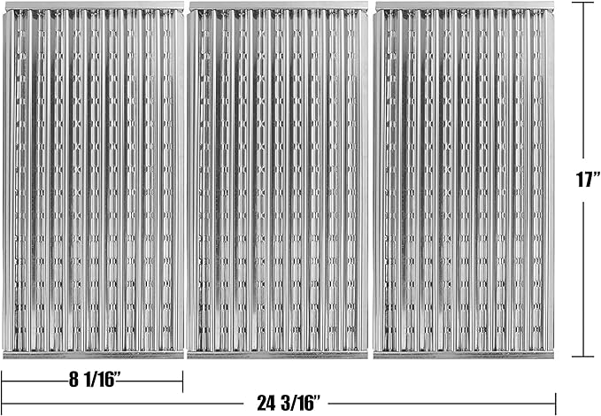 Hongso 17 Inch Emitter Plates Replacement for Charbroil G466-2400-W1 Tru-Infrared 3-Burner Gas Grills, Compatible with 463242516 463242515 463355220 463367016