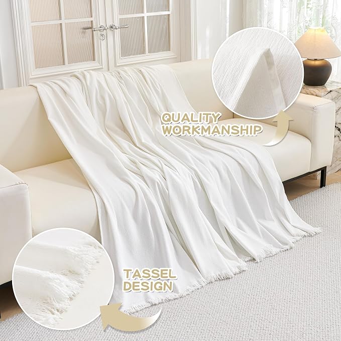 MYSKY HOME Couch Cover for Dogs Washable Couch Covers for 3 Cushion Couch Sofa Super Soft Sofa Slipcover Non Slip Sofa Cover, Chenille Sofa Covers for Dogs, Furniture Protector, 71"x150", White