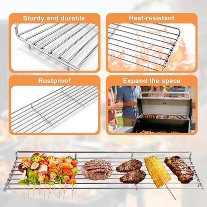 Warming Rack for Captiva Designs 4-Burner Propane Gas BBQ Grill with Side Burner Replacement Parts Hanging Rack for Captiva Designs Grill Accessories Upper Rack, Stainless Steel Cooling Rack, 1PC