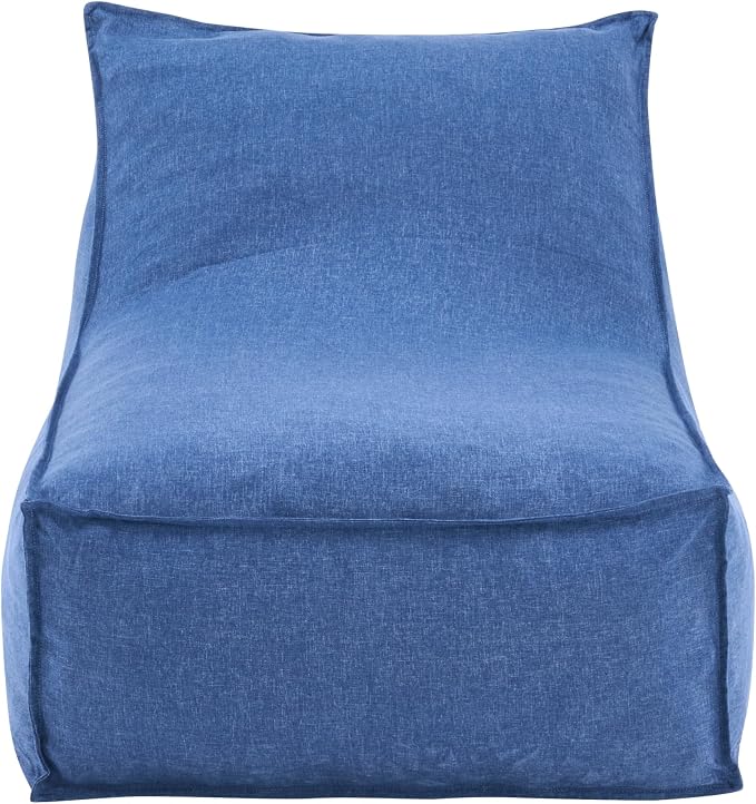 Christopher Knight Home Venny 48" L Outdoor Bean Bag Chair Set of 2, Fabric Bean Bag Chair for Adults and Kids, Indoor/Outdoor Sun Lounger, Patio Lounge Chair Set of 2, Navy Blue
