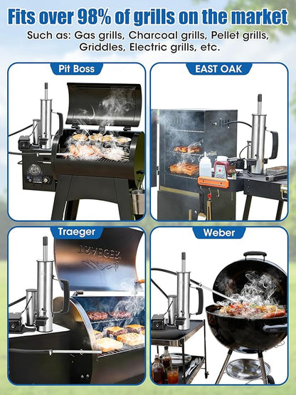 Upgrade Cold Smoker Generator, Smoke Tube for Pellet Smoker for Gas Grilling, Cordless Electric Cold/Hot Smoker Generator: Fit Over 90% of Gas and Pellet Grill, Suitable for all Seasons, Gifts for Men