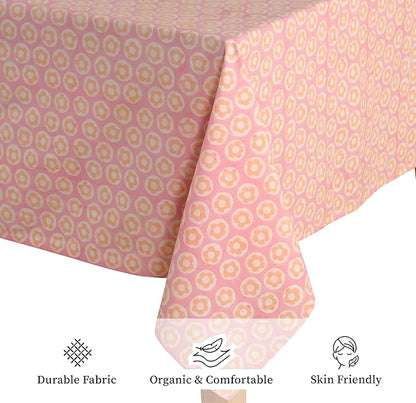 100% Cotton Hand Block Printed, Tablecloth for Kitchen, Dining, Table Cover for Parties, Chritmas, Weddings, Barbecues and Summer picnics Table Cloth