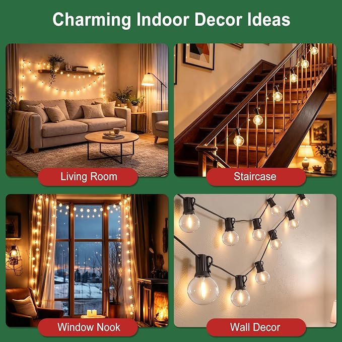 Outdoor String Lights with Remote 75FT Waterproof Outside Lighting for Yard | 1FT Bulbs Apart,75 Feet Dimmable Connectable Patio Lights with Remote,Timer, 3 Modes for Backyard, Bistro,Garden,Balcony,Deck