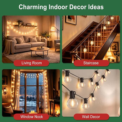 Outdoor String Lights with Remote 75FT Waterproof Outside Lighting for Yard | 1FT Bulbs Apart,75 Feet Dimmable Connectable Patio Lights with Remote,Timer, 3 Modes for Backyard, Bistro,Garden,Balcony,Deck