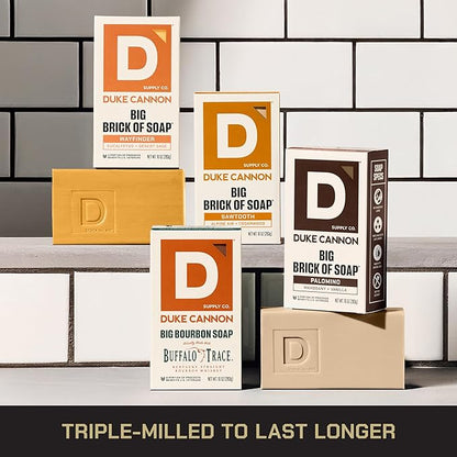 Duke Cannon Supply Co. Large Bar Soap Bundle - Men's Soap with Masculine Scent - All Skin Types - Wayfinder, Sawtooth, Bourbon & Palomino, 10 oz (4 Pack)