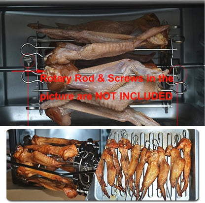 Stainless Steel BBQ Grill Cage Vegetable Meat Skewer Kebab Maker for Rotisserie Oven Roaster