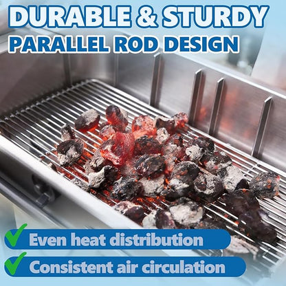 SafBbcue Stainless Steel Charcoal Grate for PK300 Grills Smoker, Grill Charcoal Grate for PK300AF Grills & Smoker Accessories, Stainless Steel BBQ Grill Grate for PK300 Parts, 20.5" x 12.5"