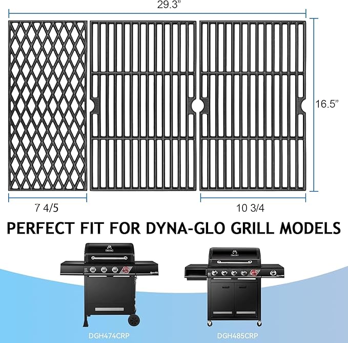 Uniflasy Grill Replacement Parts for Dynaglo DGH450CRP 70-01-911 Cooking Grates DGH450CRP-D DGF493BNP DGH474CRP DGH485CRP, Kenmore Backyard BY13-101-001-12 Gas Grill