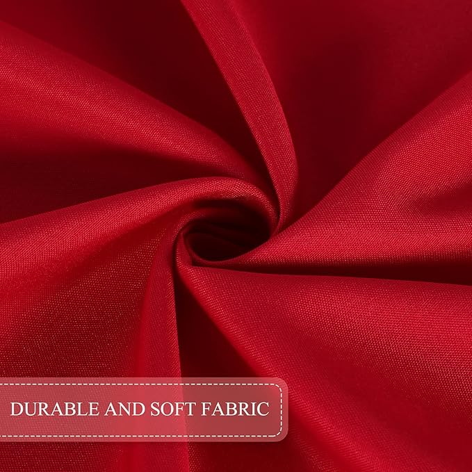 SARAFLORA Outdoor and Indoor Tablecloth -60x102 inch Red, Wrinkle Free Washable Waterproof Table Cloth with Umbrella Hole and Zipper Rectangle Table Cover for Spring/Summer/Patio/Picnic/BBQS/Party