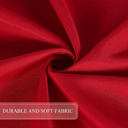 SARAFLORA Outdoor and Indoor Tablecloth -60x120 inch Red, Wrinkle Free Washable Waterproof Table Cloth with Umbrella Hole and Zipper Rectangle Table Cover for Spring/Summer/Patio/Picnic/BBQS/Party