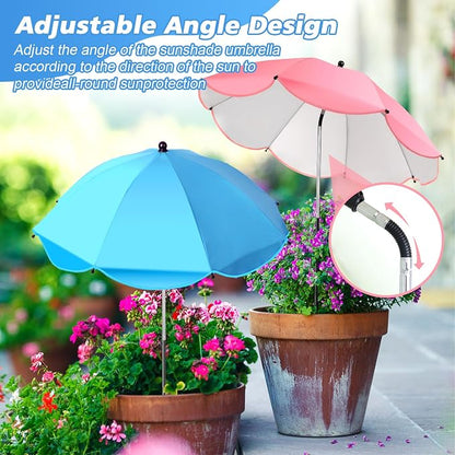 4/6 Pcs Plant Umbrellas for Outdoor Plants, Potted Garden Bedst Umbrella Shade with Adjustable Angle to ‌Defend Plants from Direct Sunlight