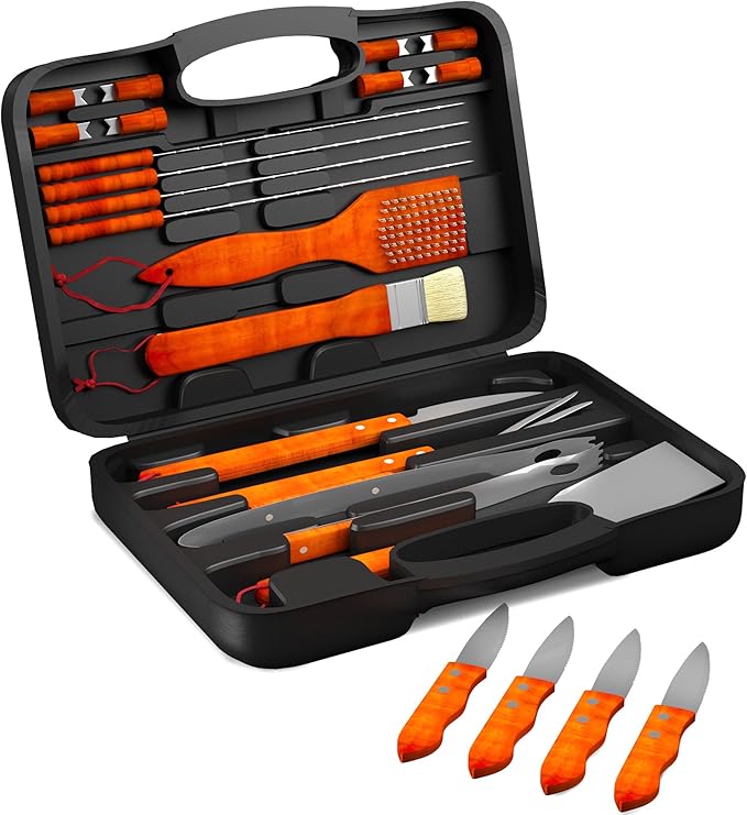 Home-Complete BBQ Grill Tools Set Collection - Barbecue Accessories with Case