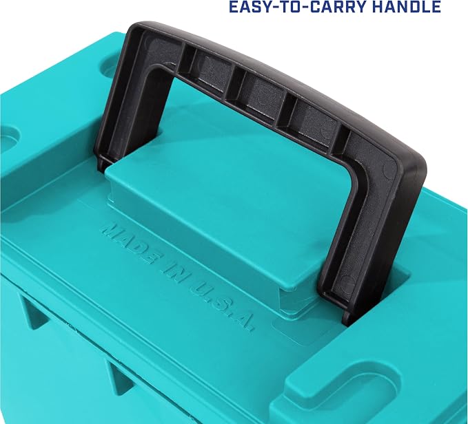Sheffield Ammo Box Made in USA, Stackable Lockable Ammo Storage Box, Teal | Lockable Storage Box, Water and Dust Resistant Dry Box, Secures Hunting Gear, Gun Accessories, Supplies, and Bullets