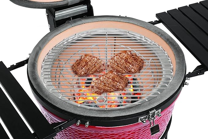 Seleware Innovative Stainless Steel Lump Charcoal Fire Basket, Grill Baskets for the Large Big Green Egg, Primo Kamado and Large Grill Dome, 14 Inch Diameter