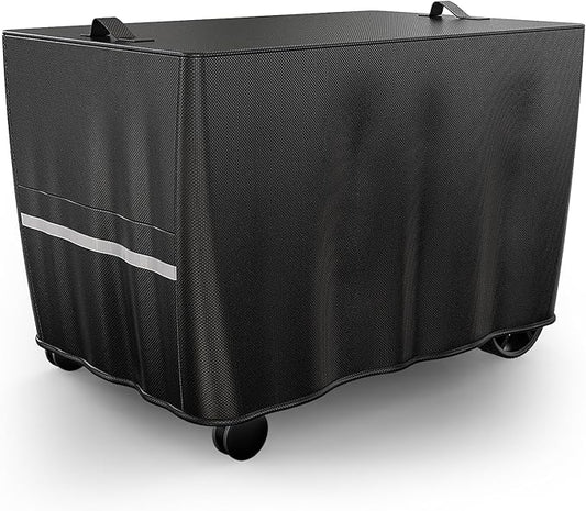 Pizza Oven Cart Table Cover, 53 x 26 x 28 in Outdoor Grill Table Cover with 600D Weather-Resistant Fabric and Drawstring, Patio BBQ Prep Table Cover for Rolling Kitchen Cart