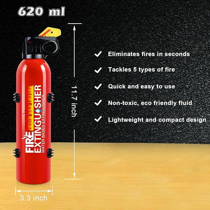 Upgrade Fire Extinguisher for Home, 4Pack Car Fire Extinguishers with Mount, 8 in 1 Portable Kitchen Fire Extinguishers for A, B, C, K Category, 620ml Mini Fire Extinguisher for Truck Boat