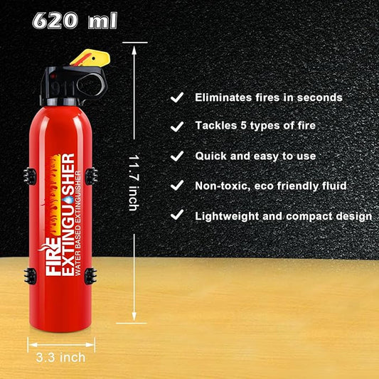 Upgrade Fire Extinguisher for Home, 4Pack Car Fire Extinguishers with Mount, 8 in 1 Portable Kitchen Fire Extinguishers for A, B, C, K Category, 620ml Mini Fire Extinguisher for Truck Boat