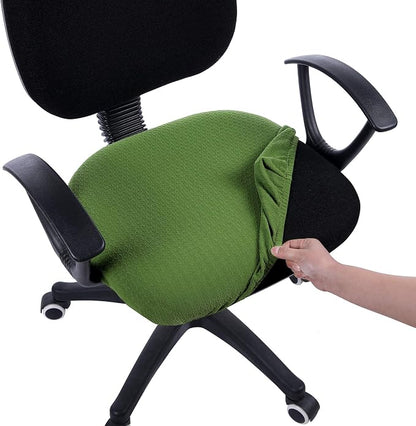 Smiry Office Computer Chair Seat Covers for Desk, Anti-dust Protector | Stretch Jacquard Removable Washable Desk Chair Seat Cushion Protectors, Olive Green