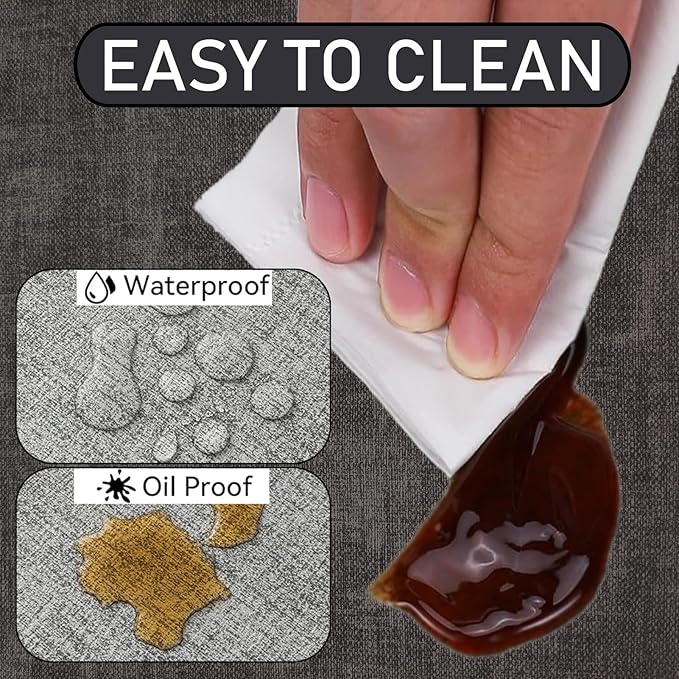 Round Table Placemats Set of 4, Faux Leather Wedge Shape Place Mats Heat Resistant Wipeable Washable Table Mats, Heavy Duty Kitchen Dining Mats(Dark gray)