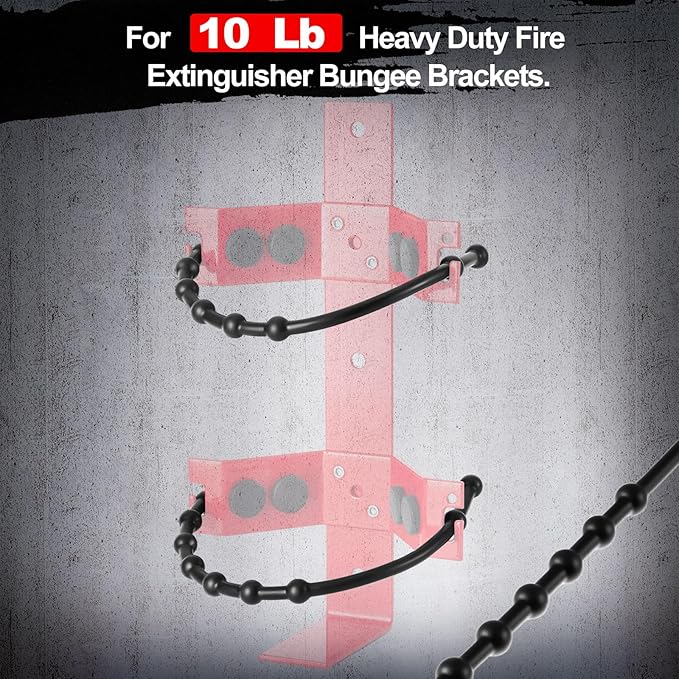 RattanView 4 Pcs 10lb Fire Extinguisher Replacement Straps, Heavy-Duty Black Rubber Straps for Wall Mount Brackets, Fits Truck Rv Vehicle Boat Home, Quick Release & Firmly Hold