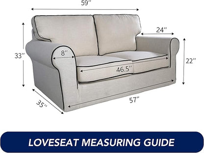 PureFit Stretch Loveseat Covers Fleece Couch Covers for Sofa Cyan | 1-Piece Sofa Slipcover Soft Couch Protector, Sofa Cover Washable with Non Skid Foam and Elastic Bottom for Kids, Dogs