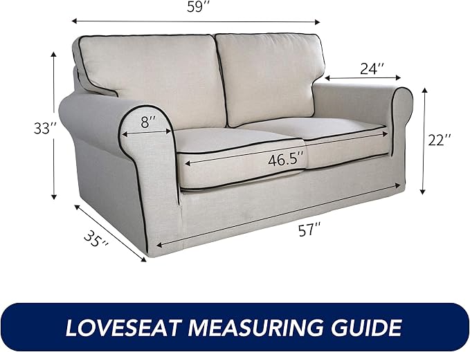 PureFit Stretch Loveseat Covers Fleece Couch Covers for Sofa Tan | 1-Piece Sofa Slipcover Soft Couch Protector, Sofa Cover Washable with Non Skid Foam and Elastic Bottom for Kids, Dogs