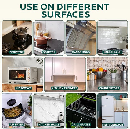 Degreaser Cleaner Heavy Duty Spray: Foaming Kitchen Spray for Cookware | Cuts Through Baked-On Grease on Ovens Stove Tops Grills - Clean Up Kitchen Oil Stains Spray for Multi-Surface Countertop